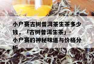 小户赛古树普洱茶生茶多少钱，「古树普洱生茶」- 小户赛的神秘味道与价格分析