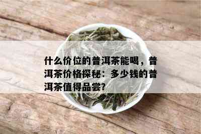 什么价位的普洱茶能喝，普洱茶价格探秘：多少钱的普洱茶值得品尝？