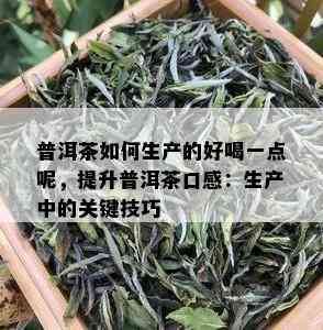 普洱茶如何生产的好喝一点呢，提升普洱茶口感：生产中的关键技巧