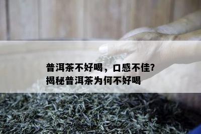 普洱茶不好喝，口感不佳？揭秘普洱茶为何不好喝