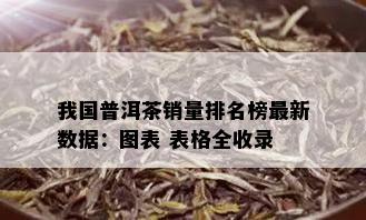 我国普洱茶销量排名榜最新数据：图表 表格全收录