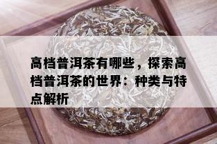 高档普洱茶有哪些，探索高档普洱茶的世界：种类与特点解析