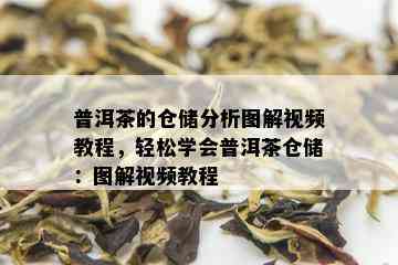 普洱茶的仓储分析图解视频教程，轻松学会普洱茶仓储：图解视频教程