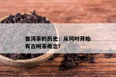 普洱茶的历史：从何时开始有古树茶概念？