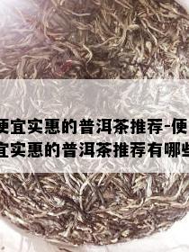 便宜实惠的普洱茶推荐-便宜实惠的普洱茶推荐有哪些