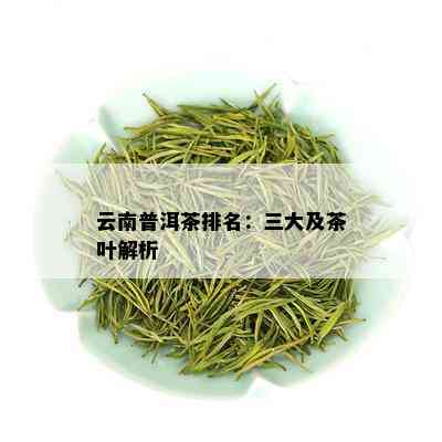 云南普洱茶排名：三大及茶叶解析