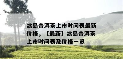 冰岛普洱茶上市时间表最新价格，【最新】冰岛普洱茶上市时间表及价格一览