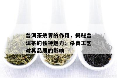 普洱茶杀青的作用，揭秘普洱茶的独特魅力：杀青工艺对其品质的影响