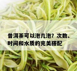 普洱茶可以泡几泡？次数、时间和水质的完美搭配