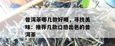 普洱茶哪几款好喝，寻找美味：推荐几款口感出色的普洱茶