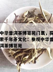 中华普洱茶博览苑门票，探索千年茶文化：参观中华普洱茶博览苑