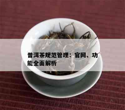 普洱茶规范管理：官网、功能全面解析