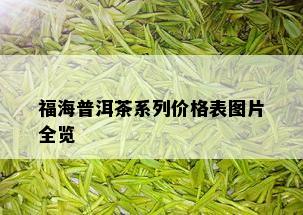 福海普洱茶系列价格表图片全览