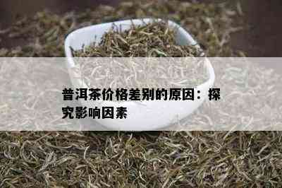 普洱茶价格差别的原因：探究影响因素