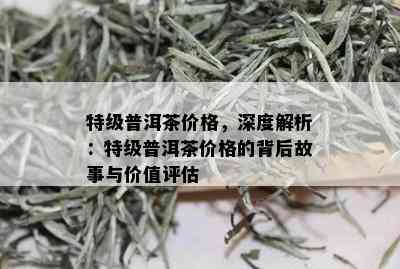 特级普洱茶价格，深度解析：特级普洱茶价格的背后故事与价值评估