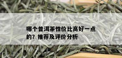 哪个普洱茶性价比高好一点的？推荐及评价分析