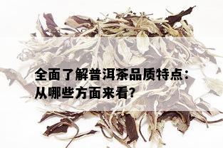 全面了解普洱茶品质特点：从哪些方面来看？