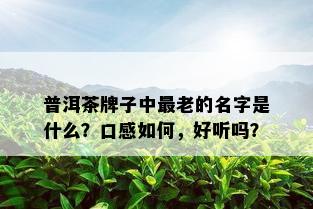 普洱茶牌子中最老的名字是什么？口感如何，好听吗？