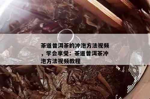 茶道普洱茶的冲泡方法视频，学会享受：茶道普洱茶冲泡方法视频教程