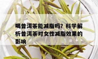 喝普洱茶能减脂吗？科学解析普洱茶对女性减脂效果的影响