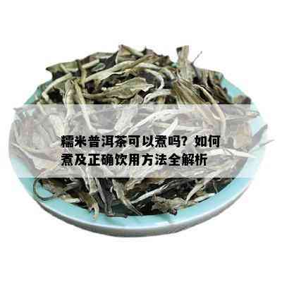 糯米普洱茶可以煮吗？如何煮及正确饮用方法全解析