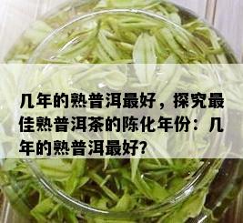 几年的熟普洱更好，探究更佳熟普洱茶的陈化年份：几年的熟普洱更好？