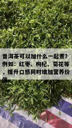 普洱茶可以加什么一起煮？例如：红枣、枸杞、菊花等，提升口感同时增加营养价值。