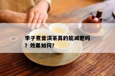 李子煮普洱茶真的能减肥吗？效果如何？