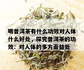 喝普洱茶有什么功效对人体什么好处，探究普洱茶的功效：对人体的多方面益处