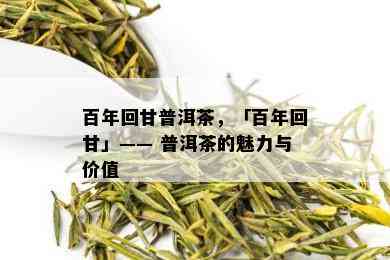 百年回甘普洱茶，「百年回甘」—— 普洱茶的魅力与价值