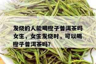 发烧的人能喝橙子普洱茶吗女生，女生发烧时，可以喝橙子普洱茶吗？