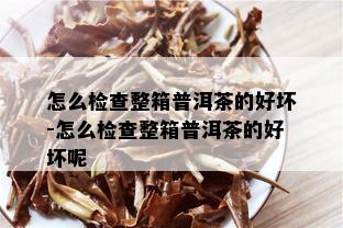 怎么检查整箱普洱茶的好坏-怎么检查整箱普洱茶的好坏呢