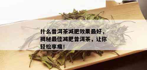 什么普洱茶减肥效果更好，揭秘更佳减肥普洱茶，让你轻松享瘦！