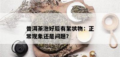 普洱茶泡好后有絮状物：正常现象还是问题？