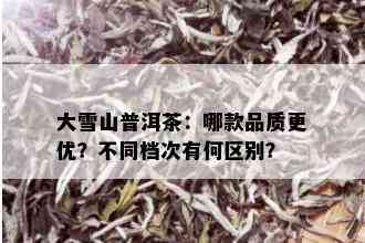 大雪山普洱茶：哪款品质更优？不同档次有何区别？