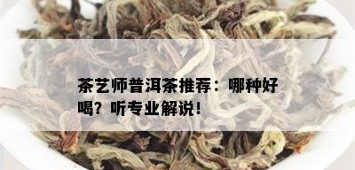 茶艺师普洱茶推荐：哪种好喝？听专业解说！