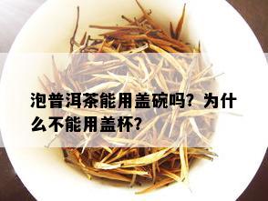 泡普洱茶能用盖碗吗？为什么不能用盖杯？