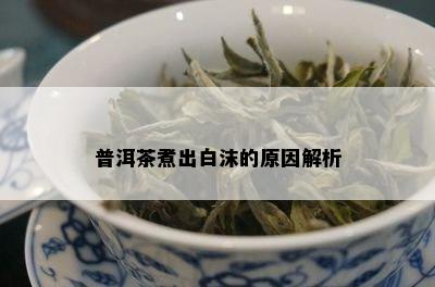 普洱茶煮出白沫的原因解析