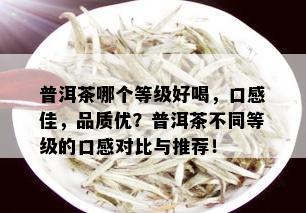 普洱茶哪个等级好喝，口感佳，品质优？普洱茶不同等级的口感对比与推荐！