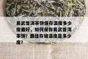 易武普洱茶饼保存温度多少度更好，如何保存易武普洱茶饼？更佳存储温度是多少度？