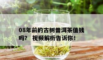 08年前的古树普洱茶值钱吗？ 视频解析告诉你！