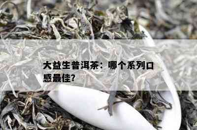 大益生普洱茶：哪个系列口感更佳？