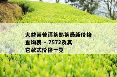 大益茶普洱茶熟茶最新价格查询表 - 7572及其它款式价格一览