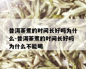 普洱茶煮的时间长好吗为什么-普洱茶煮的时间长好吗为什么不能喝