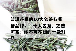 普洱茶里的10大名茶有哪些品种，「十大名茶」之普洱茶：你不可不知的十款珍品！