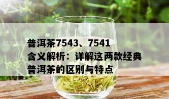 普洱茶7543、7541含义解析：详解这两款经典普洱茶的区别与特点