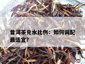 普洱茶兑水比例：如何调配最适宜？