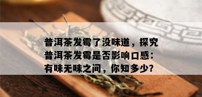 普洱茶发霉了没味道，探究普洱茶发霉是否影响口感：有味无味之间，你知多少？