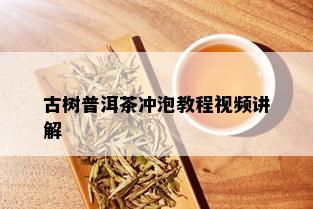 古树普洱茶冲泡教程视频讲解