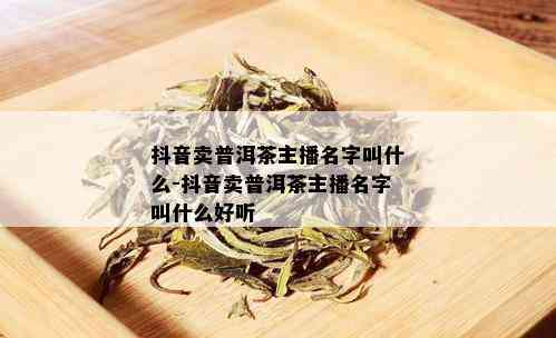 抖音卖普洱茶主播名字叫什么-抖音卖普洱茶主播名字叫什么好听